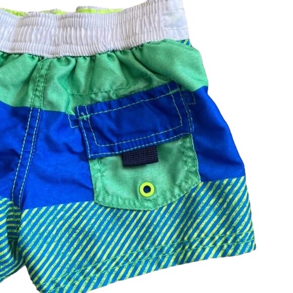 OshKosh Stripe Colourblock Surf Dept. Swim Trunks 6 Months - Picture 5 of 8